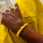 [[ GOLDEN CHAMELEON ]] - pulsera amarilla fluorescente - cuentas krobo africanas