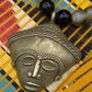 APOGÉE - collier noir tête- moyen- Perles africaines krobo