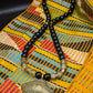 APOGÉE - collier noir tête- moyen- Perles africaines krobo