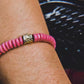 [[ GOLDEN CHAMELEON ]] - pulsera rosa - cuentas krobo africanas