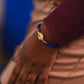CAMÉLÉON FLORAL - Bracelet bleu et rouge en perles africaines Krobo