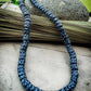 BLEU CENDRÉ- collier bleu en perles Krobo-Perles africaines krobo