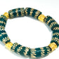 AKWABA - bracelet vert ( taille moyenne )- sika doré- Perles africaines krobo